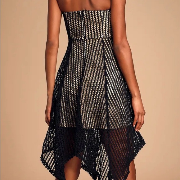 Lulus Lenaya Black Crochet Lace Midi Dress NWT Sz L - Picture 2 of 6